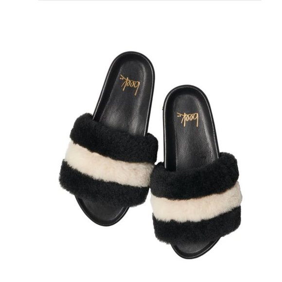beek Martin Genuine Shearling Slide Sandal Sz